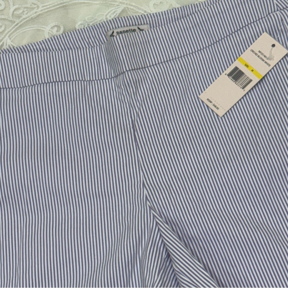 Nanette Lepore Blue/purple and White Striped Shorts Size M - Picture 6 of 9